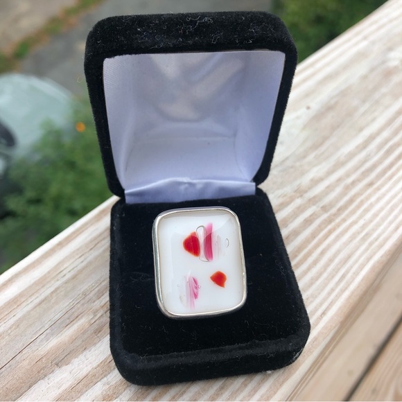 Sterling silver Glass Art Ring - Picture 2 of 16